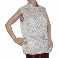 2 Gesichter Silber Beige Damenweste Größe 44/46 - Seitenansicht