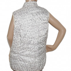 2 Gesichter Silber Beige Damenweste Größe 44/46 - Rückansicht