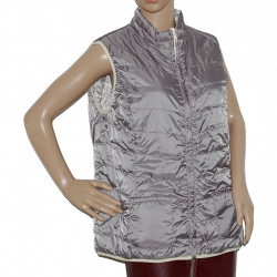 2 Gesichter Silber Beige Damenweste Größe 44/46 - Farbansicht