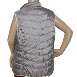 2 Gesichter Silber Beige Damenweste Größe 44/46 - Oberflächenstruktur
