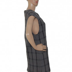 Mittellange Damenweste in Schwarz Grau Größe 40/42 - Seitenansicht