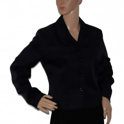 Eleganter Turnover Damen-Blazer in Schwarz - Größe 38/40 - Vorderansicht