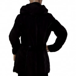 Warme, wattierte WOMAN Damen Steppjacke in Schwarz - Größe 38/40 - Rückansicht