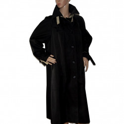 Moderner Trevira-Damenmantel in Schwarz - Größe 42/44 - Detailansicht