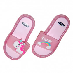 LED-Einhorn Leuchtschuhe Größe 28/29 Rosa Transparent von vorne
