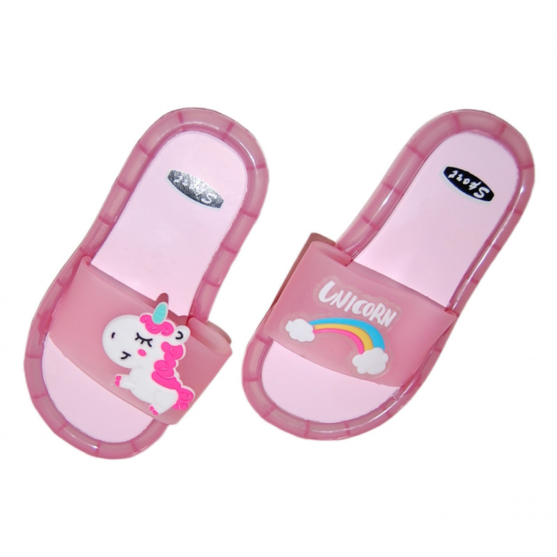 LED-Einhorn Leuchtschuhe Größe 28/29 Rosa Transparent von vorne