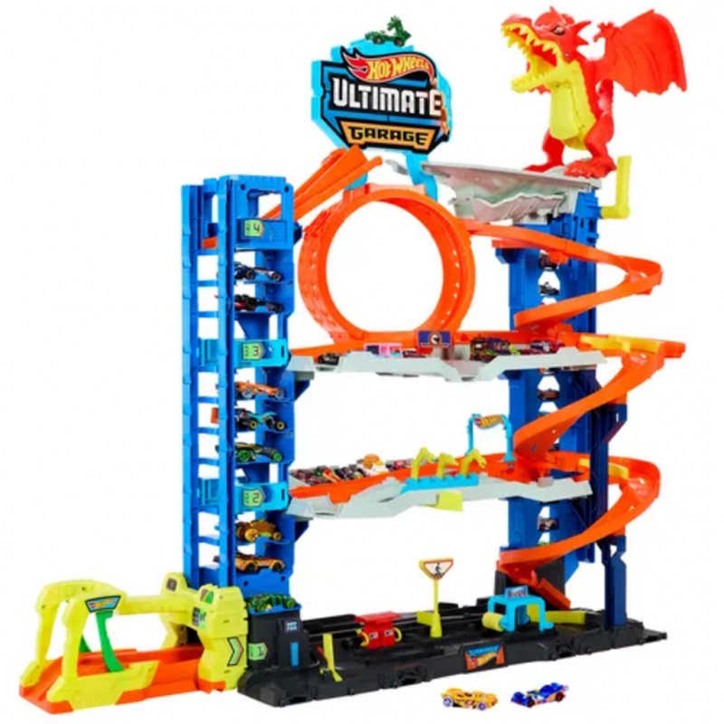 Hot Wheels City Ultimate Garage mit Drache HKX48 Gesamtansicht