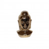 Buddha Kopf Dekofigur aus Porzellan in Hochglanz Gold – elegante Wohnraumdekoration 18 cm