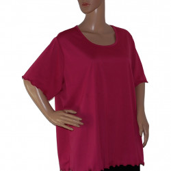 Flauschiges Damen Sommer T-Shirt kräftiges Pink Übergröße 54/56 Vorderansicht