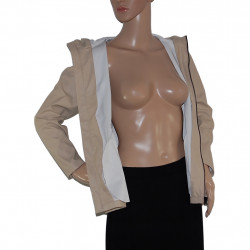 LMTD leichte Teenager Jacke lang in Beige, mit Kapuze und Reißverschluss, in Größe XXS 9-10 Jahre