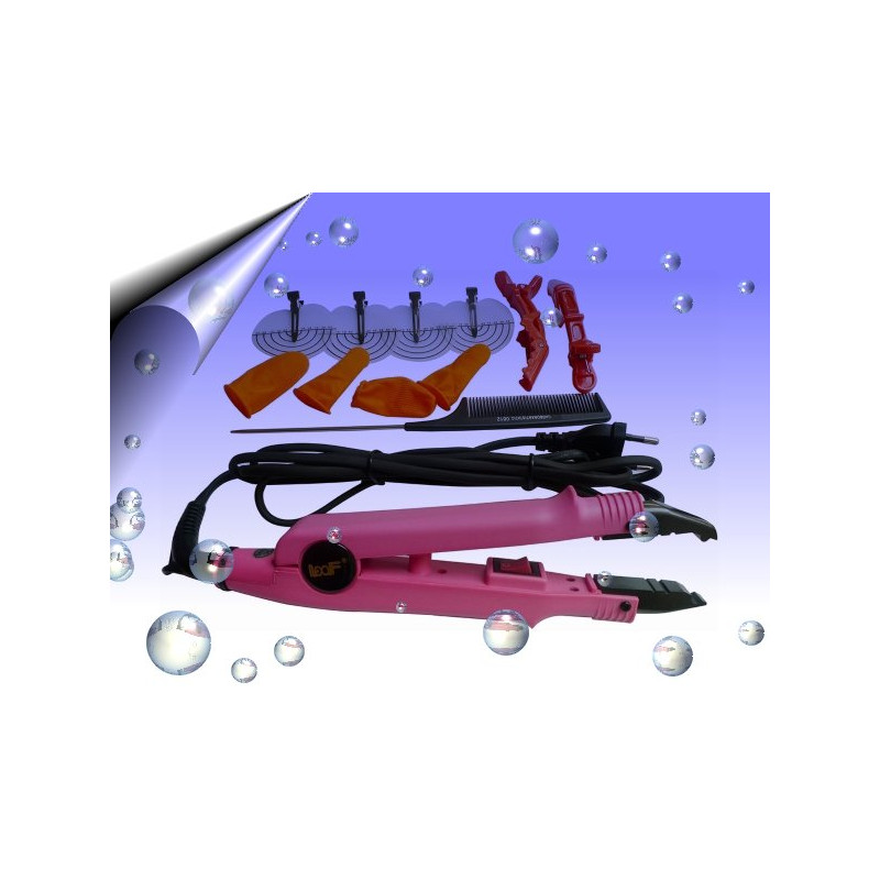 Haar Extensions Startset mit Bondingzange Pink und komplettem Zubehör für Einsteiger