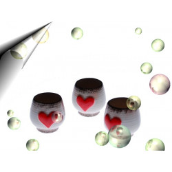 Keramik Kerzenhalter - 3D Herzmotiv 3er-Set - Einzelstück