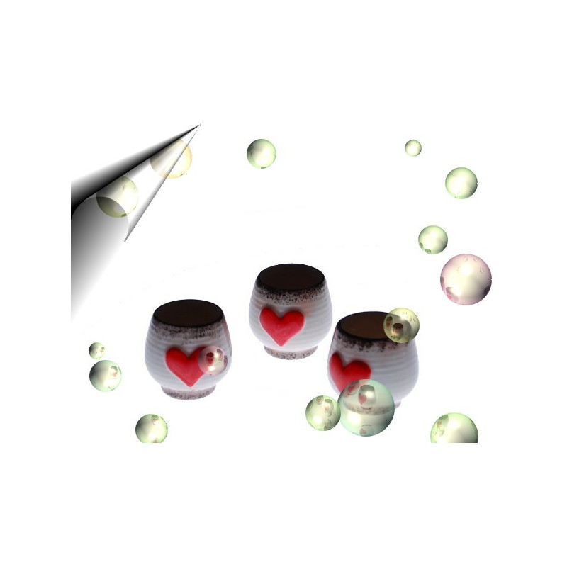 Keramik Kerzenhalter - 3D Herzmotiv 3er-Set - Einzelstück