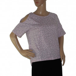 GINA Damen T-Shirt Rosa mit Schwalbenmuster in Schwarz - Vorderansicht