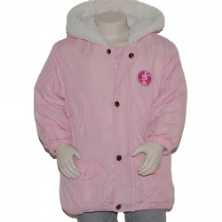 Ergee Mädchen Winterjacke rosa Größe 86 mit Kapuze Vorderansicht