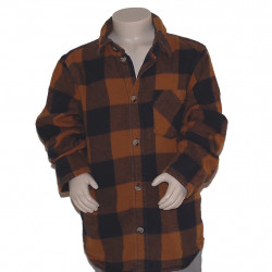 Kariertes Jungen Flanellhemd Größe 116 braun schwarz Vorderansicht