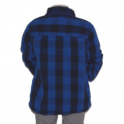 Jungen Karohemd Blau Schwarz von Kiki & Koko getragen mit Jeans