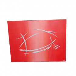 Abstraktes Acrylbild in Rot mit modernen Kontrasten auf Leinwand im Format 80x60 cm