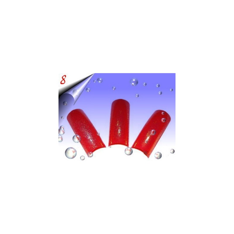 Airbrush Metallic Nagel Tips Rot Nr.8 ~ 70 Stück inkl. Tipbox